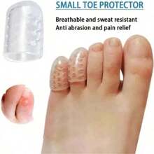 10 piezas-Protectores de silicona para los dedos de los pies con agujero, tapa de dedo transpirable adecuado para correr en casa para damas, protector de dedo transpirable anti-fricción para prevenir ampollas, aliviar la elasticidad del pie, separador de dedos, cubierta protectora para el dedo meñique, callos, corrector de ampollas, protector de juanete