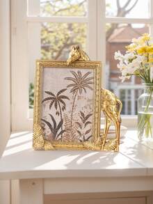 1 khung ảnh nhựa hình con hươu cao cổ hình chữ nhật, khung ảnh để bàn bằng nhựa ấm áp, thích hợp để trang trí ảnh gia đình và đạo cụ chụp ảnh - Vàng - Xem 8