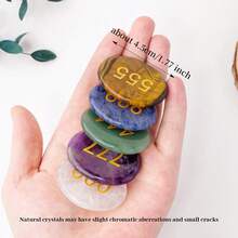 1 PIEZA Piedra de preocupación con números en el pulgar - Cristales de chakra (Cuarzo rosa, Amatista, Ojo de tigre) para la ansiedad y la meditación