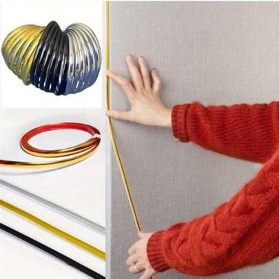 1pc 3meters/5m Peel And Stick Trim Molding, Flexible Trim Molding For Backsplash Tile Edge, Self-Adhesive Wall Trim For Corner,D-Shape Baseboard Trim Flexible For Walls, Edges & Borders, Window & Door Frames, Backsplash,Self Adhesive Trim