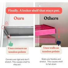 Tension Rod Shelving Expandable Closet Tension Shelf Storage Rack - No Drill Cabinet Tension Rod Shelf Closet No-Slip |   Shelves Cabinet (NO Screw Installation) - 小號(10'' - 16.5'') - 查看 3