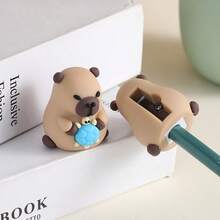1PC Cute Capybara Pencil Sharpener Creative Blow Fish Student Stationery Small Toy Pencil Roll Pen, Back To School - Multicolor - View 8