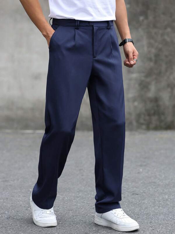 1pc Solid Color Casual-Vacation Woven Fabric Half-Corduroy Belt Loop Design Personal Waist Magic Tape Adjustable Pants, Suitable For All Seasons