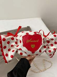Bolso bandolera con forma de dulce, bolso creativo con diseño de corazón y letra, adecuado para niñas, mujeres, estudiantes universitarios, jóvenes profesionales y trabajadores de oficina, excelente para combinar con atuendos