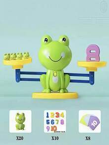 这款儿童数字青蛙游戏融合了加法、减法、重量堆叠和计数等元素，适合3至6岁的儿童，旨在促进亲子互动、早期儿童教育，并培养孩子的逻辑思维能力。它是送给孩子的绝佳生日礼物、圣诞礼物和益智玩具。（款式、数字和颜色随机发货。）