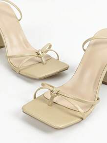 Women's Gold Square Toe Crisscross Strap Gladiator Sandals, Fashionable Sexy Party High Heels, Elegant & Comfortable Block Heel Shoes, Leg Lengthening