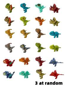 Hay 5 paquetes para elegir: 1-4 pulgadas Juguetes de dinosaurios que muerden los dedos, hechos de plástico ABS, juguetes de dinosaurios que simulan animales dinosaurios, juguetes lindos para aliviar el estrés, con una variedad de colores y formas que incluyen pequeños Tiranosaurio Rex, Triceratops, Velociraptor y otros dinosaurios.