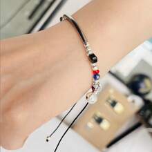 1 pieza Nuevo brazalete asimétrico de piedra natural, brazalete de cadena de cereza y vidrio para mujeres