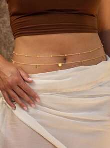 17KM 2 pièces Chaîne de taille à paillettes, bijou de corps de bikini pour femmes, vacances, rendez-vous, décontracté quotidien, accessoire de fête