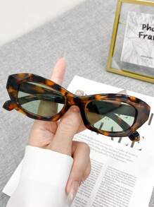 新款复古多边形个性时尚眼镜，男女通用高端简约百搭沙滩派对时尚眼镜，适合日常佩戴 - 彩色 - 查看 1