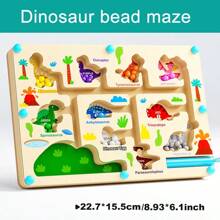 Laberinto magnético de color y número, rompecabezas magnéticos de madera con dinosaurios y helados, juguetes Montessori, actividades para niños pequeños de conteo y clasificación de colores, desarrollo de habilidades motoras finas, juguetes educativos para preescolares, regalo de Acción de Gracias, Navidad y Pascua