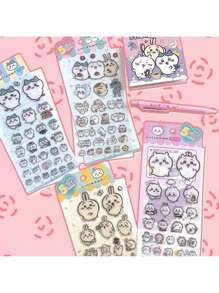 1 pieza Pegatina Hachiware Usagi Pegamento creativo estéreo Pegatina decorativa linda para computadora con pegatinas decorativas DIY, muy adecuada para festivales, fans, escuelas y regalos, juegos de niños y niñas, pegatinas de anime, pequeños regalos(estilo aleatorio)