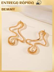 BEMMY European And American Style Irregular Earrings, Suitable For Parties And Daily Wear - 金色 - 查看 7