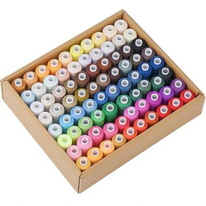 Hilos de coser de uso general, 80 carretes surtidos de colores, cada uno de 365 metros de hilos de poliéster para máquina de coser, suministros para máquina de coser para principiantes, costura a mano, acolchado, overlock