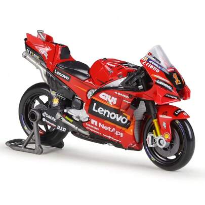 Burago 1/18 Maßstab Ducati Desmosedici GP 2023 Motorrad - #1 F. Bagnaia Motorrad Diecast Modellspielzeug Simulation Fahrzeuge Sammelstücke Hobby Motorrad Hardcover Ausgabe als Geschenk für Männer zu Weihnachten oder Geburtstag
