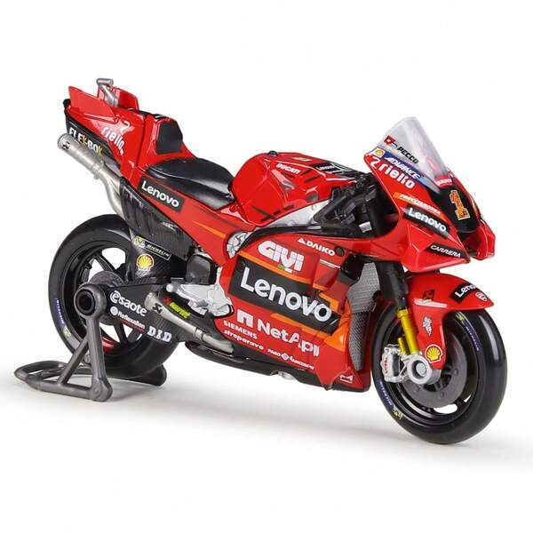 Burago 1/18 Scale Ducati Desmosedici GP 2023 Motorcycle - #1 F. Bagnaia Diecast Motorcycle Model Toy Simulation Vehicles Collectible Hobbies Toy Motorcycle Hardcover Edition For Men Christmas Birthday Gift