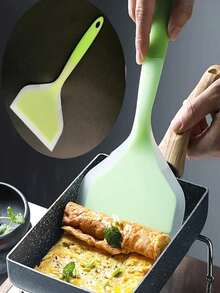 1pc, Translucent Silicone Cooking Utensils Set – Essential Kitchen Utensils & Must-Have Kitchen Accessories, Including Tamagoyaki Spatula, Wide-Mouth Pizza Turner, Steak Flipper, Crepe/Pancake Shovel - Key Addition To Kitchen Essentials & Baking Supplies, Heat-Resistant, Non-Stick , Flexible, Durable; For Breakfast, Grilling, Street Food. - Blue - View 2