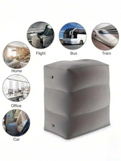 1pc Inflatable PVC Flight Sleeping Foot Rest Pillow Adjustable Inflatable Footrest Stool For Airplanes, Cars, And Buses For Men And Women Travel Essentials Travel Accessories Vacation Summer Holiday Back To School