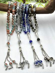 全新 33 件 10 毫米裂纹玻璃穆斯林念珠玫瑰经手链 Tasbih - 彩色 - 查看 10