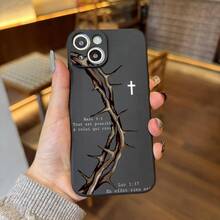 Marc 9:3 Versículo Bíblico Cruz Estética Decoración de Invierno Funda para iPhone 16 11 15 14 13 12 Pro Max XR Plus Funda Negra Protección Regalo Cristiano Adecuado para Hermanas Mujeres Hombres - Colores mixtos - Ver 5