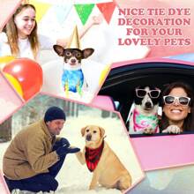 Local Delivery-50 Pcs Dog Bandanas Bulk Pet Bibs Colorful Triangle Scarf Pet Bandanas For Medium Large Dogs Spring Summer Birthday Costume Decoration (Tie Dye)