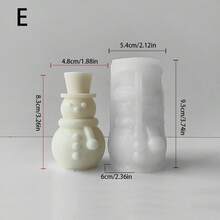 1 pieza Molde de vela de árbol de Navidad Muñeco de nieve DIY Jabón hecho a mano Yeso Resina para decoración de fiestas navideñas, regalos hechos a mano creativos, decoraciones navideñas, pijamas navideños, regalos navideños, decoración navideña