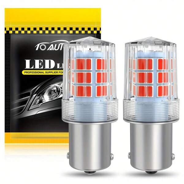 TOAUTO قطعتان من مصابيح إشارات الانعطاف LED Ba15s Bau15S15d Bay15D، 39 SMD، 12 فولت، 660 لومن، أبيض/أصفر/أحمر، عمر افتراضي يصل إلى 50,000 ساعة، سهلة التركيب والتوصيل للسيارات والشاحنات والرياضية والدراجات النارية والمركبات الترفيهية