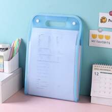 1pc A4 File Bag, Tagged, Folder,13 Pockets, File Manager, Vertical Expansion, Portable, Document Management, 9.61 Inch X 14.76 Inch, Classic Design, Classroom Storage, Organize Storage, Stationery, Office, School Supplies, Back To School.