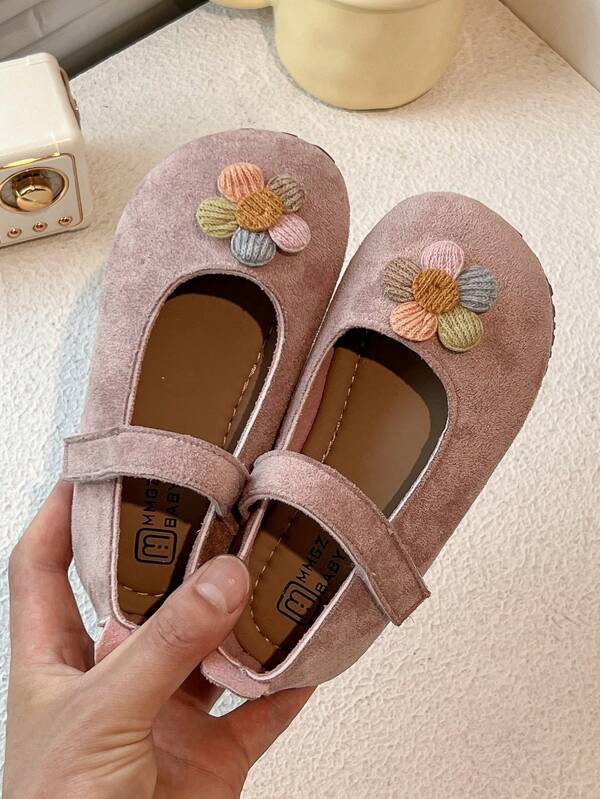 Multiple Pairs Of Girls' Flowers / Pearl Tassel Decoration Imitation Suede Material Comfortable Shallow Buckle Sweet And Cute Style Princess Shoes Daily Wear