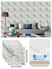 Carta da parati con mattoncini a forma di schiuma, adesivi murali autoadesivi 3D a prova di acqua e anti-E per pulire, applicare e applicare, può essere tagliata, adatta per decorare i soggiorni, dormitori e camere da letto - Multicolore - Visualizzare 17