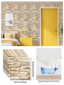 Carta da parati con mattoncini a forma di schiuma, adesivi murali autoadesivi 3D a prova di acqua e anti-E per pulire, applicare e applicare, può essere tagliata, adatta per decorare i soggiorni, dormitori e camere da letto - Multicolore - Visualizzare 21