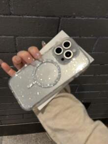 DIY 闪亮磁吸透明手机壳，炫目星空闪粉设计，0.2mm 磁吸环，全保护防摔功能，简约风格，适用于 Apple 11/12/13/14/15/16 Pro Max - 彩色 - 查看 4