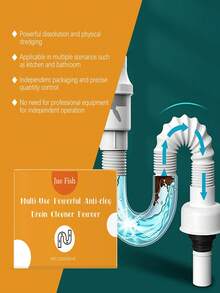 JUE FISH Drain Cleaning Powder, Specially Designed To Quickly Dissolve Grease, Hair, And Other Blockages In Household Kitchen, Bathroom And Drain Pipes - Powdery - View 3