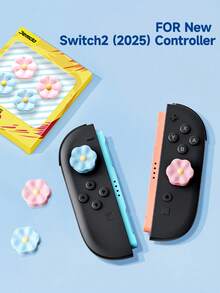 2 Pcs Switch2 Thumb Grip Caps Compatible With Nintendo Switch/Switch OLED/Switch Lite,Controller Silicone Joystick Caps Cover For Switch Controller,Game Controller Accessories - Multicolor - View 13