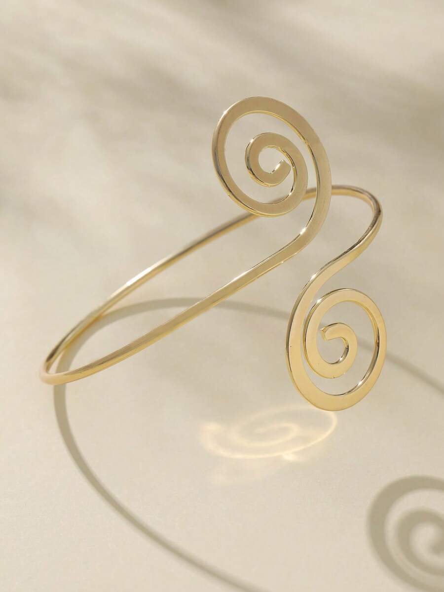 1pc Classic Versatile Punk Style Arm Cuff Bracelet, Suitable For Daily Wear, Costumes, Beach, Music Festivals And Parties - Gold - View 1