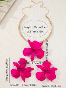 3 brincos assimétricos com design de flores para mulheres, estilo vintage elegante, adequados para presente de Dia dos Namorados, festa, banquete e uso diário
