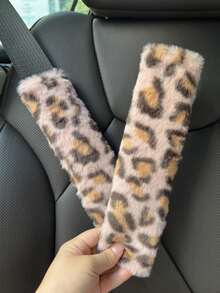 1pc/2pcs Automotive Interior Plush Seat Belt Shoulder Protection Cover Comfortable Anti Neck Anti Friction Shoulder Protection Leopard Pattern Decorative Automotive Shoulder Protection Cover - one-size - View 11