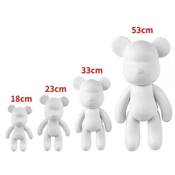 18/23/33cm Fluid Bear DIY Painting Sculpture Handmade Painting Violence Bear Model Doll Parent-Child Decorations Doll Home Room Decor