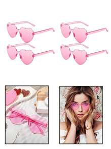 1/2/4/8/10只装心形派对眼镜，时尚心形眼镜，派对眼镜，沙滩配饰，适合婚礼、生日、旅行、新娘送礼会、单身派对、婚礼、新娘派对回礼。可爱有趣的心形装饰时尚眼镜，男女皆宜，适合婚礼派对、舞会等场合。圣诞节休闲礼物，是夏季海滩度假、户外活动、旅行、音乐节等的理想之选。 - 彩色 - 查看 5