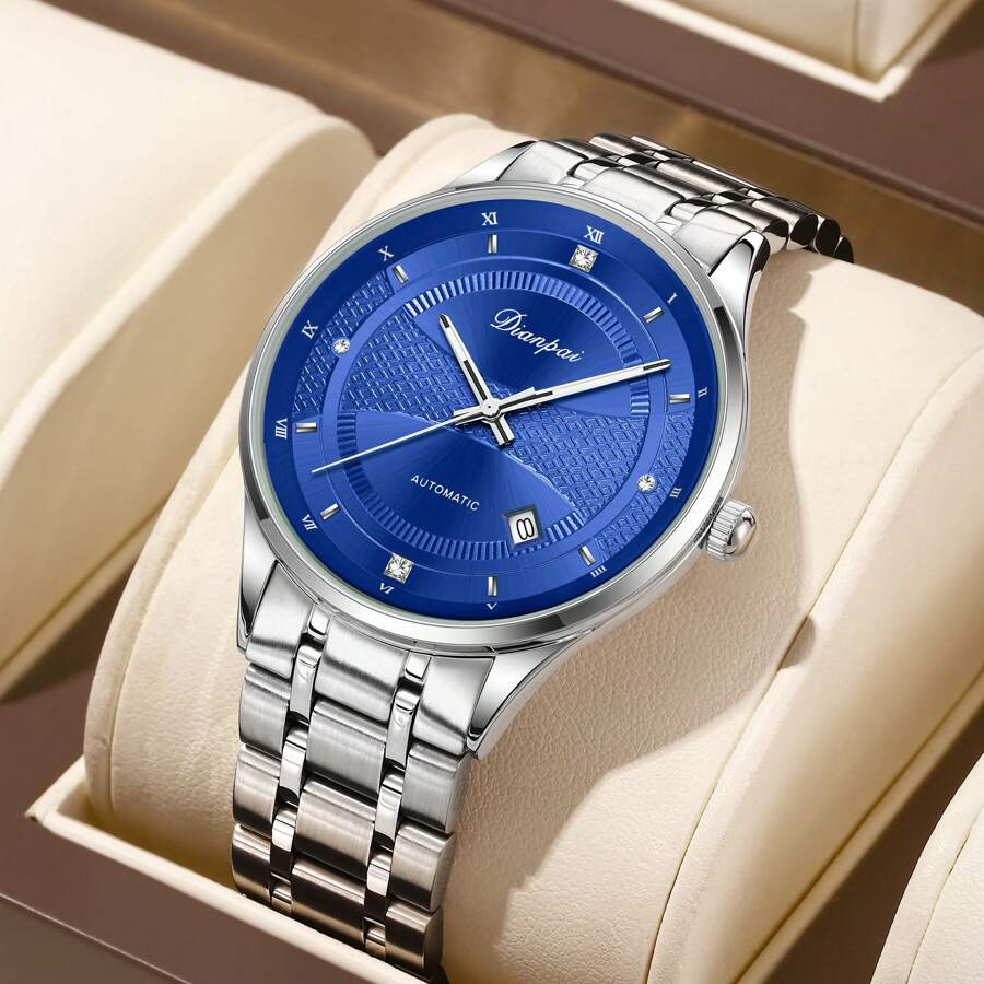 Classic Men's Automatic Mechanical Watch, Luminous Stainless Steel Casual Watch, Automatic Winding Luxury Men's Watch, Ideal Men's Gift Choicemen Watches High Quality