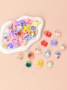 678pcs Cute Multicolor Hair Accessory Set, Including Colorful Bowknot Hair Clips, Acrylic Butterfly Hair Clips And Various Elastic Hair Bands, Girls Casual Everyday And Party Hairstyle Decorations, Suitable For All Seasons