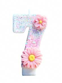 New Double Flower Decorated Numbers 0-9 Birthday Candles, 1st, 2nd, 10th, 11th, 15th, 16th, 18th, 20th, 30th, 40th, 50th, 60th Birthday Candles, Flashing Series, Birthday Cake Candles, Baking Candles, Atmosphere Decor, Suitable For 1-100 Years Old Birthday Party, New Year Party, Bachelor Party, Anniversary, Wedding, Ladies Night