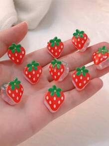 10/15pcs Cute Strawberry & Cherry Hair Clips, Sweet Bangs & Flyaway Hair Clips, Suitable For Any Occasion Fall Winter Claw Clip Hair Accessories For Women For Vacation Outfits Woman