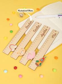 Personalized Custom Cute Cartoon Children's Early Education Teaching Aids Student Learning Supplies Stationery Gift Wooden Ruler School Supplies,Back To School