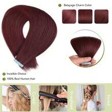 40Pcs/Pack Hair Extensions Tape In Hair Extensions Human Hair Straight Tape In Hair Extensions Blue&White Tape Are Send Randomly 16-26 Inch 20pcs 50g/Pack Real Human Hair Double-Side Tape Hair Extensions For Women - S99J - View 7