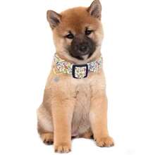 Collier pour chien mignon avec breloque fleur rose jaune blanc collier réglable pour animal de compagnie avec motif floral pour chien femelle mâle petit moyen grand