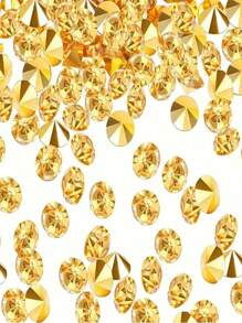 10.000 stuks gouden acryl diamanten confetti, sprankelende diamanten confetti voor feestdecoratie, bruiloften, verjaardagen, afstuderen, lente- en zomerdecoratie voor op tafel, decoratie voor bruiloften, tafeldecoratie, doe-het-zelf accessoires, vaasvuller, foto-rekwisieten, aquariumvuller