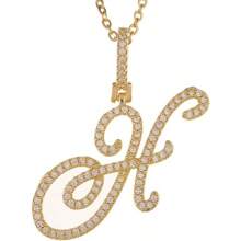 Gold Plated Initial Necklaces For Women Letter Pendant Necklaces Cubic Zirconia Stainless Steel Chain Iced Out Letter Necklace Birthday Gifts