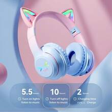 Bluetooth Earphones, Foldable Breathable Color Light, Wireless Bluetooth 5.0, Can Be Connected And Used With Mobile Phones, Tablets, And Other Devices. - 黑色 - 查看 3