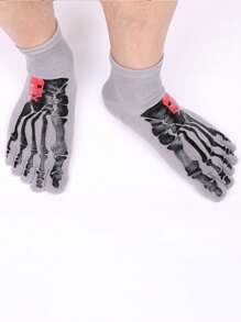2/1 Paar Socken mit Totenkopf-Klauen Motiv, Gitarren-Jungen Knöchelsocken, Sommer Boden Gitter Zehenstrümpfe, geeignet für den täglichen Gebrauch, Partys, Dating und Bühnenauftritte